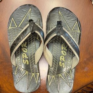 Stylish Black and Gold Kids Sandals